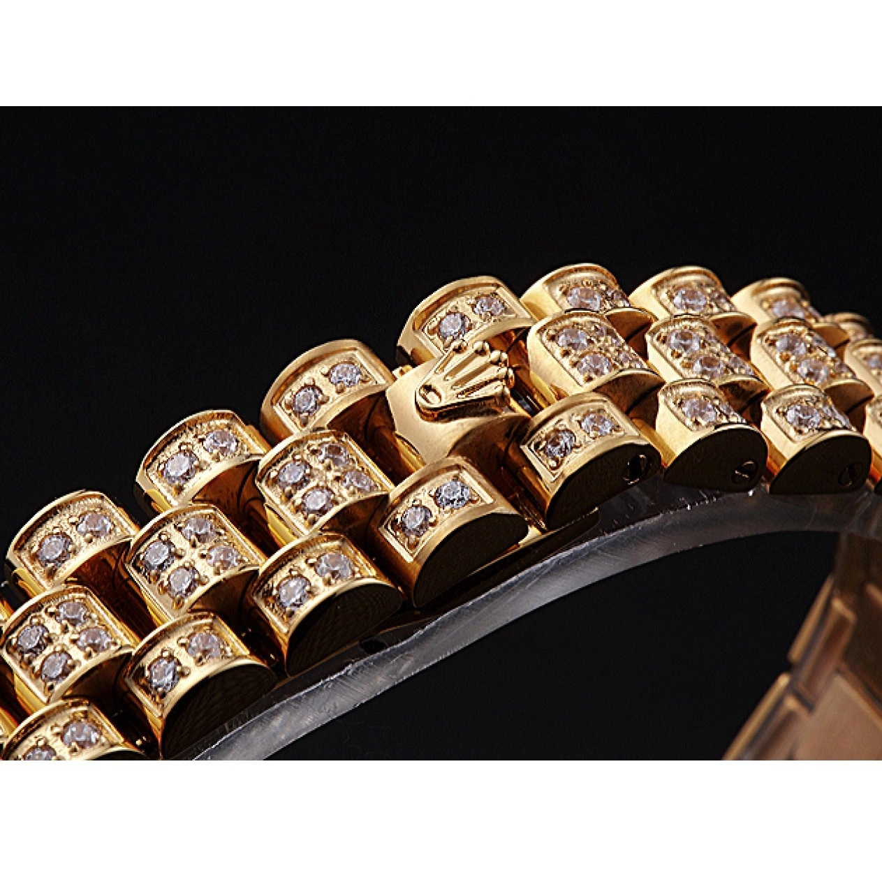 Aaa replica Rolex Swiss Gold Dial Diamond DateJust 622024 0804